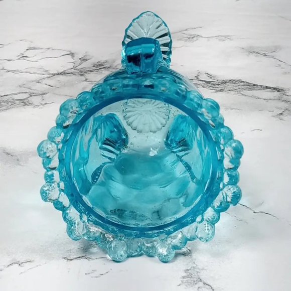 Degenhart Glass Forget Me Not Trinket Toothpick Paperweight Vtg - Picture 6 of 9